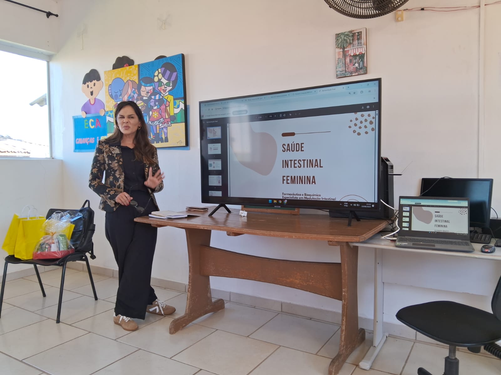 Palestra saúde intestinal feminina